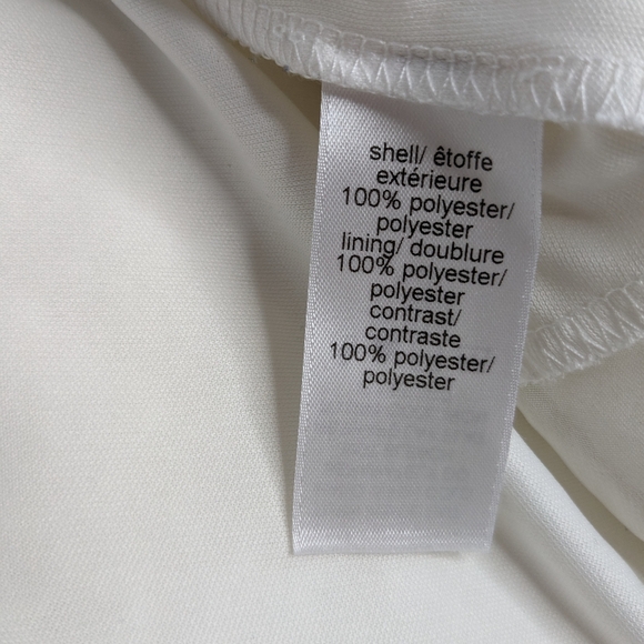 Studio Y White Knit Blouse Women's Sz XL sequin sleeveless lined Chiffon Y-1 - Picture 7 of 7